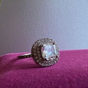 💛 925 Plated CZ Halo Ring